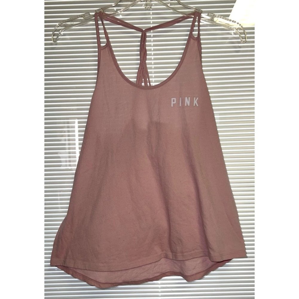 PINK Womens Pink Flared Tank — XS